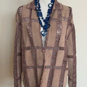 Crochet and suede jacket- IDI by Michael